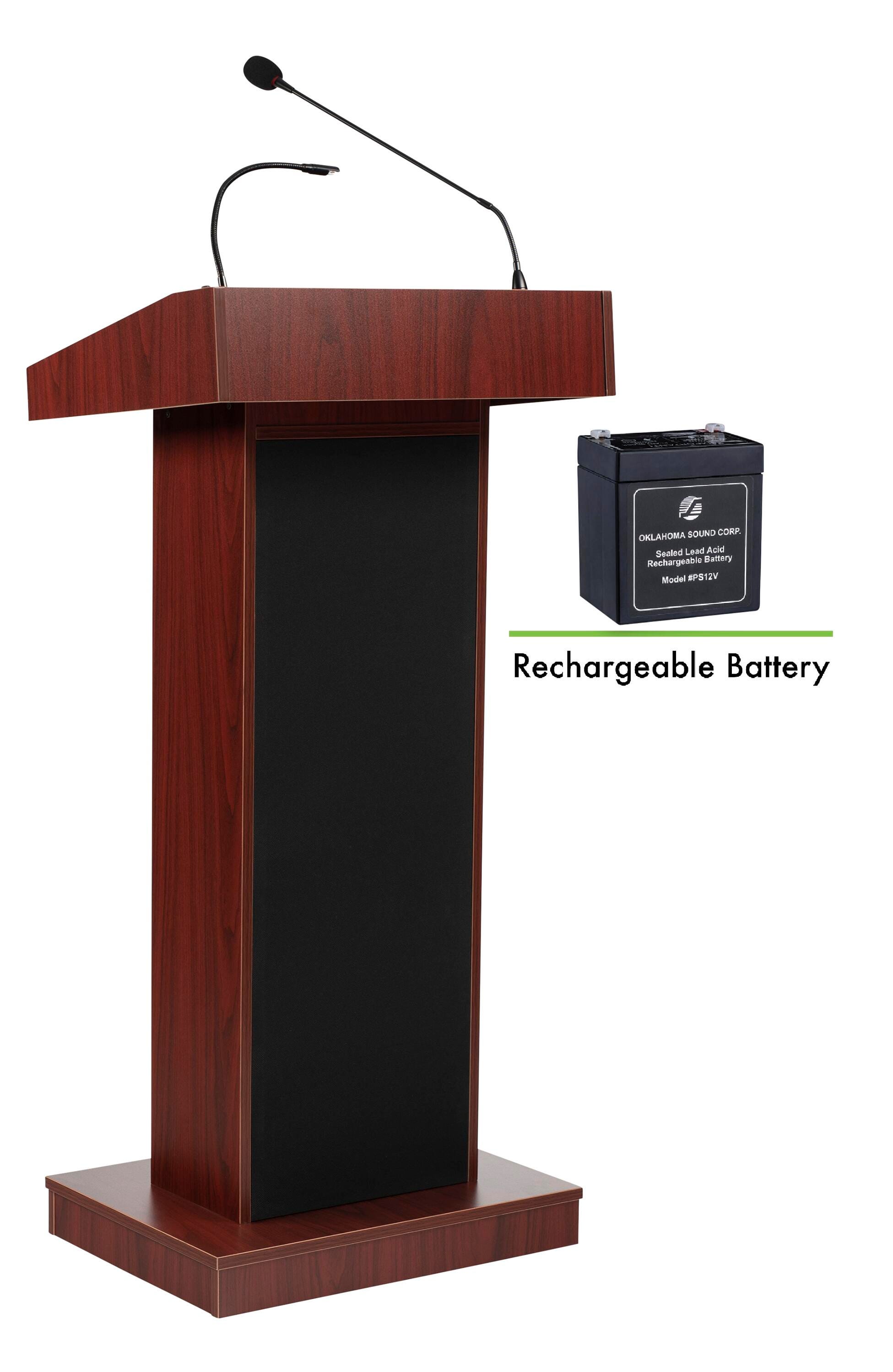 Oklahoma Sound Orator Lectern with Sound and Rechargeable Battery, 22 x 17 x 46 Inches 4001885